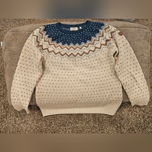 Fjallraven Blue and Tan Fair Isle Sweater XL